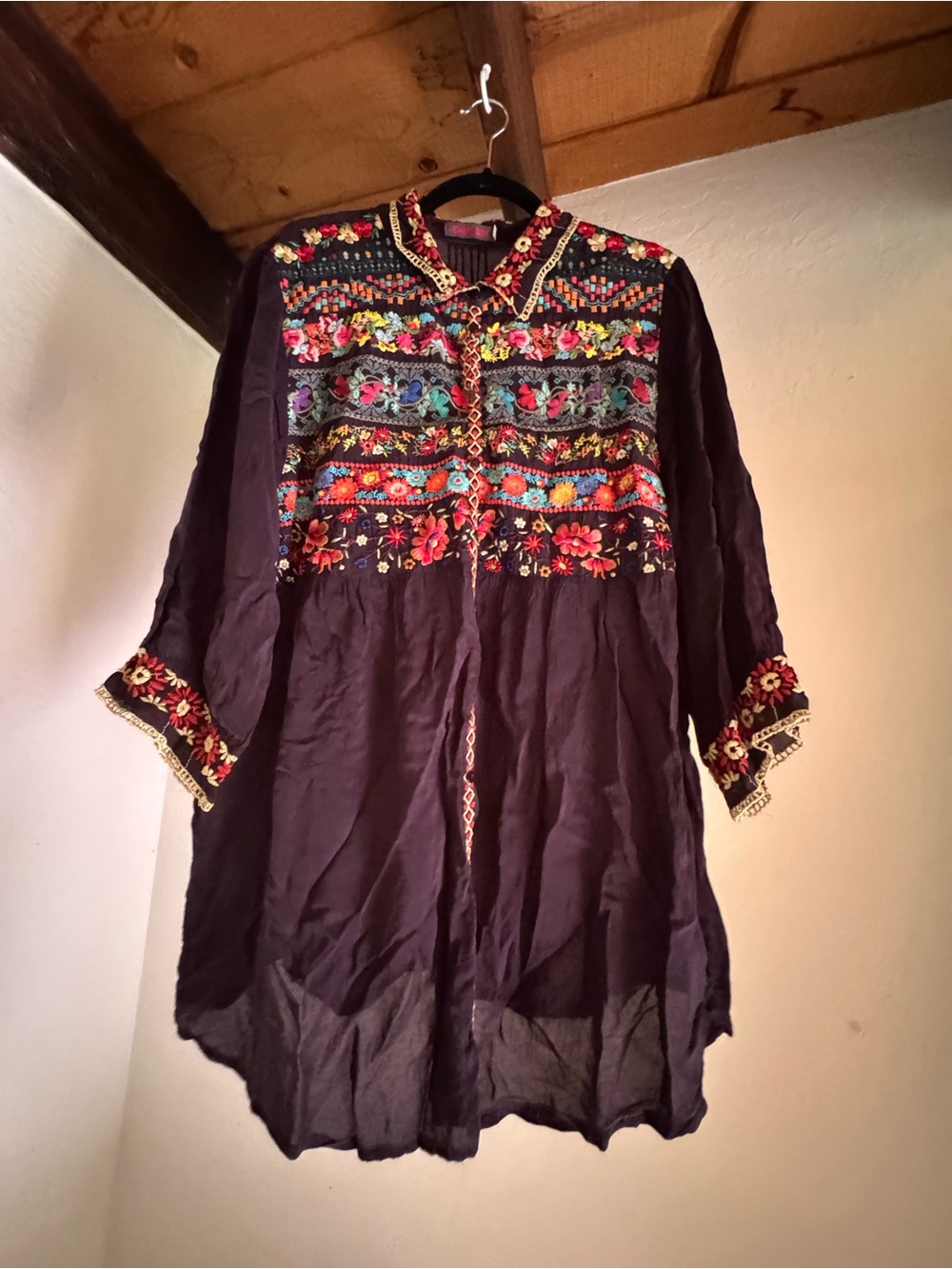 Spectacular Johnny Was Embroidered Boho Tunic